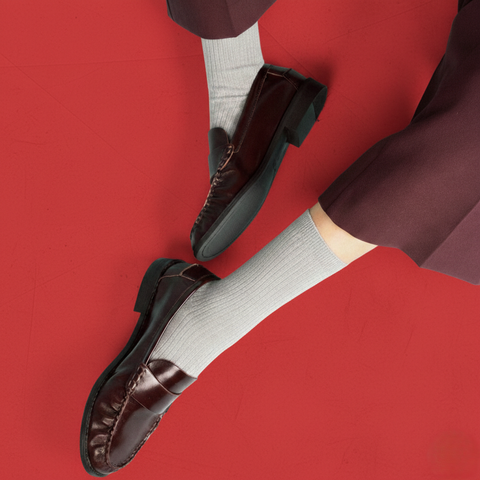 Feine Baumwollsocken Rippstrick