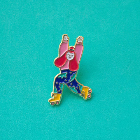 Pin Rollschuhläuferin