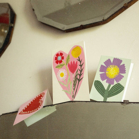 Blumen-Herz Klappkarte