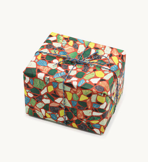 Terrazzo Geschenkpapier Rot