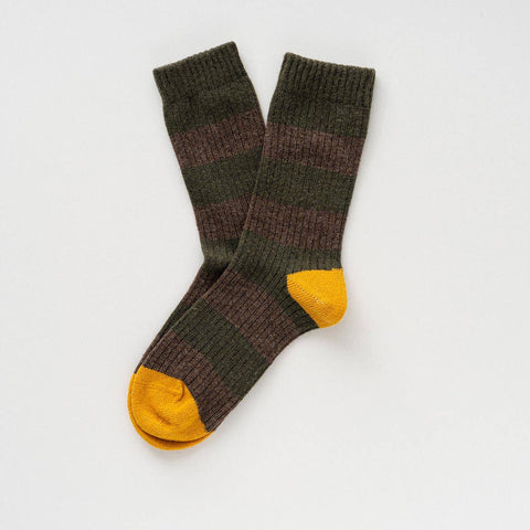 Socken Merinowolle | Khaki-Gelb