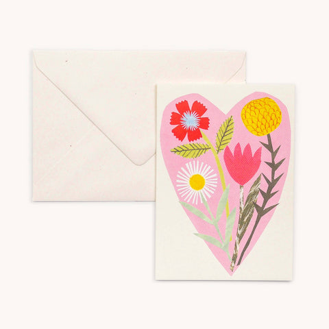 Blumen-Herz Klappkarte