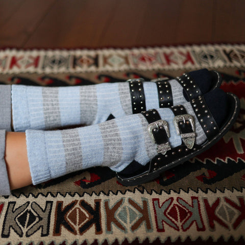 Socken Merinowolle | Blau-Grau