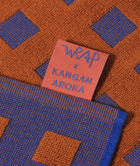 Geschirrtuch Quadrate – Burgund/Blau