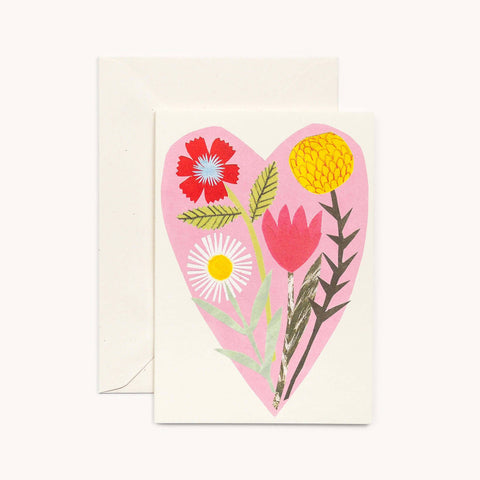 Blumen-Herz Klappkarte