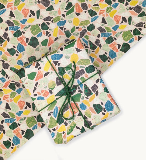 Terrazzo Geschenkpapier Rosa