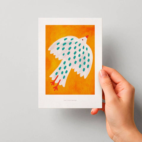 Weißer Vogel | Mini-Kunstdruck A6