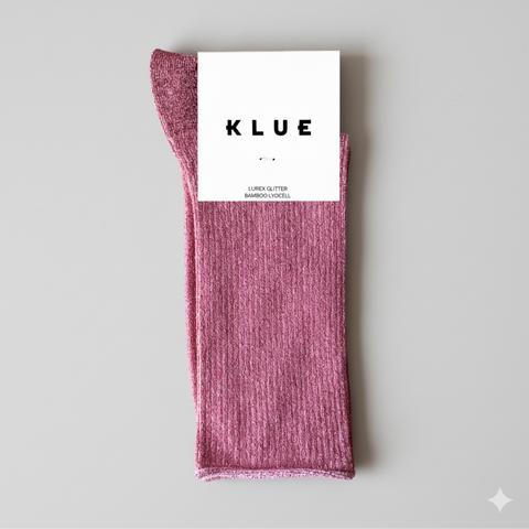 KLUE Glitter-Socken | Erdbeerrot
