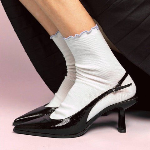 Baumwollsocken mit Rüschenrand