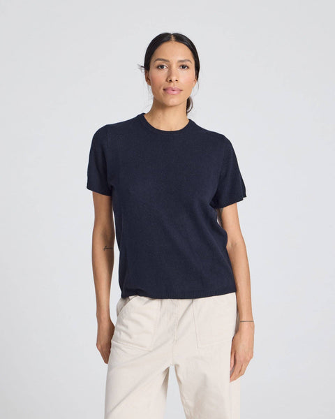 Ellia Cashmere.T-Shirt Navy