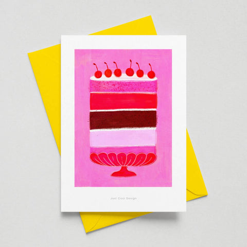 Torte mit Kirschen | Mini-Kunstdruck A6