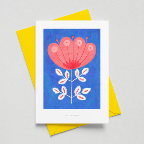 Rosa Blume | Mini-Kunstdruck A6