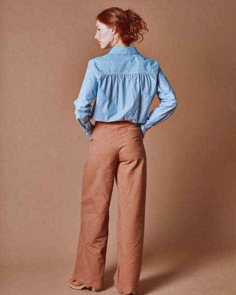 SS26 Bluse Domino / Blau-Weiß