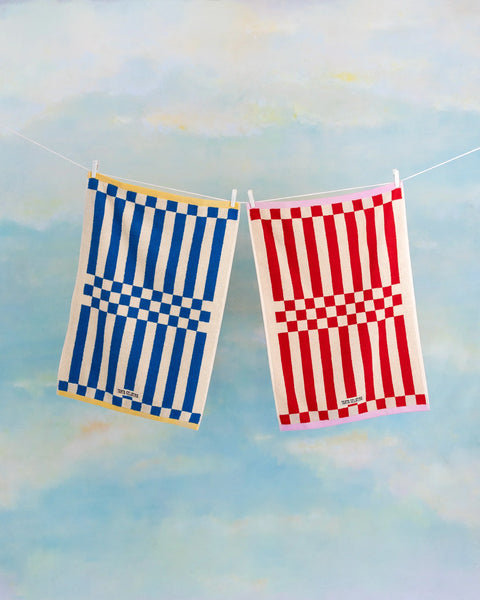 Clubhouse Streifen-Handtuch Rot