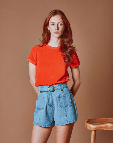 SS26 Frotteeshirt Mohnrot