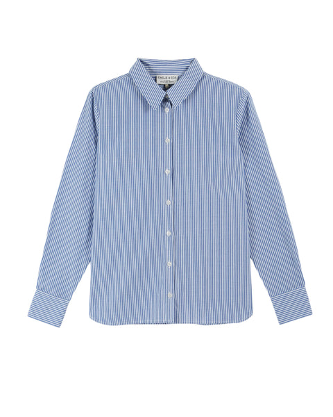 SS26 Bluse Domino / Blau-Weiß