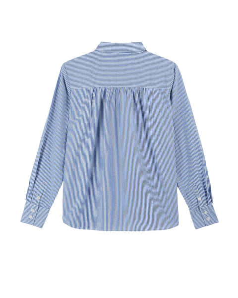 SS26 Bluse Domino / Blau-Weiß