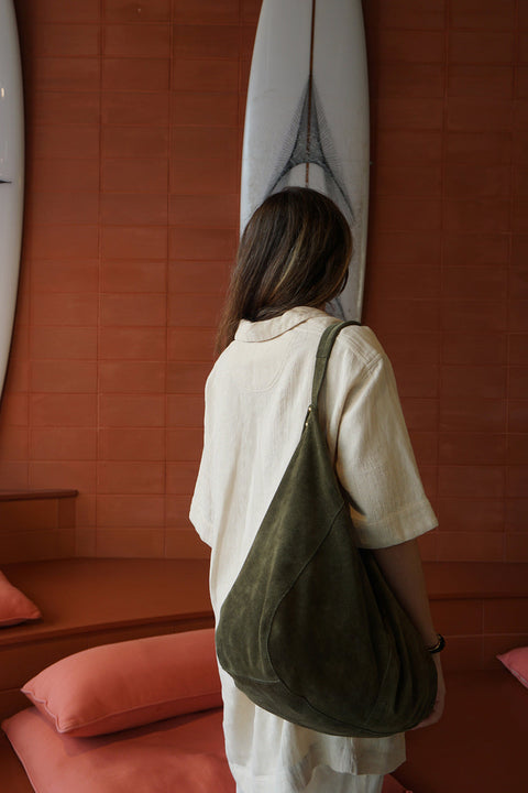 INDI&COLD Leder Tote Bag / Khaki