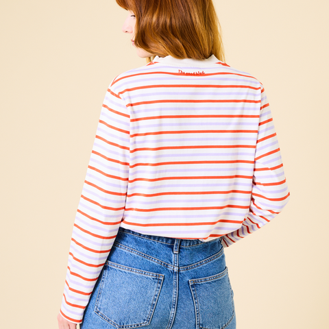 Stripy Langarmshirt | Lila/Rot/Weiß