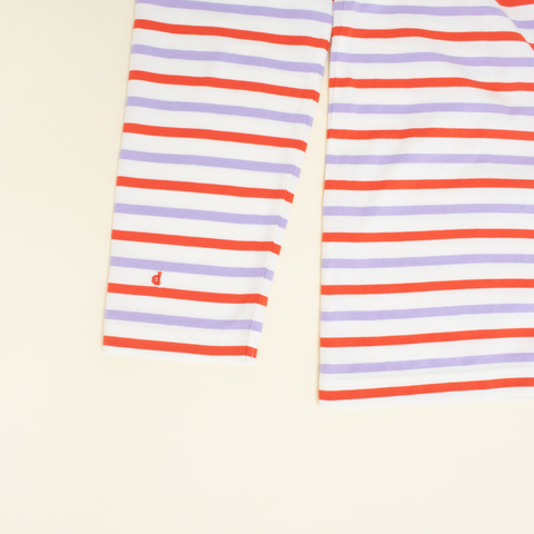 Stripy Langarmshirt | Lila/Rot/Weiß