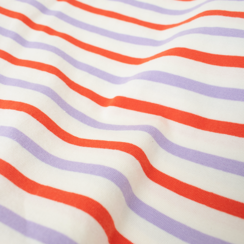 Stripy Langarmshirt | Lila/Rot/Weiß