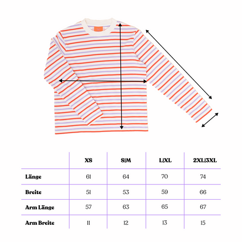 Stripy Langarmshirt | Lila/Rot/Weiß