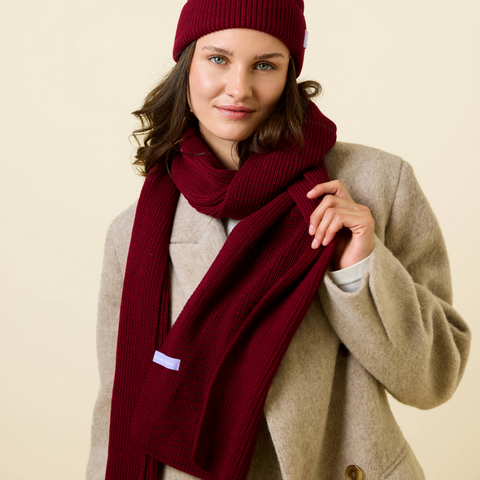 Schal Merinowolle / Bordeaux