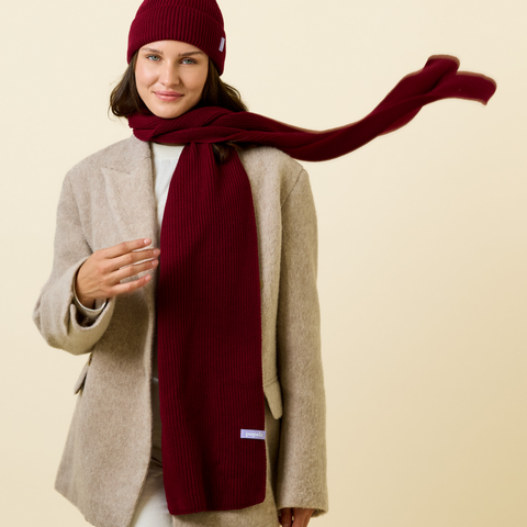 Schal Merinowolle / Bordeaux