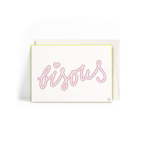 Letterpress Karte Bisous
