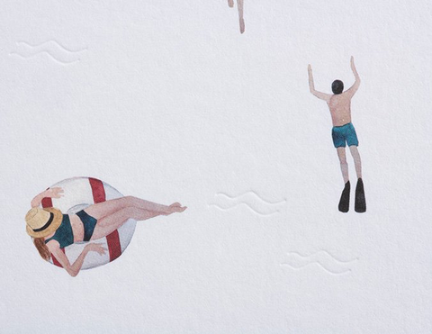 Grußkarte Schwimmer