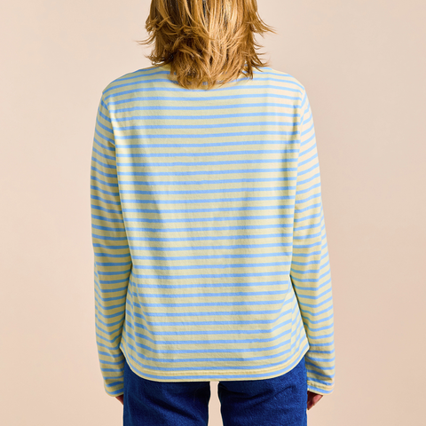 Stripy Langarmshirt | Gelb/Hellblau