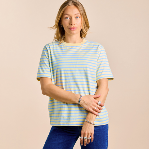 Stripy T-Shirt | Gelb/Hellblau