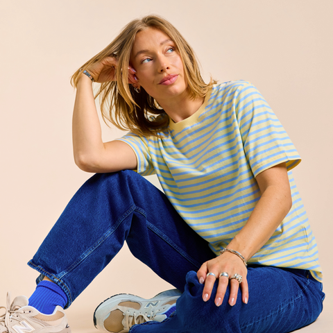 Stripy T-Shirt | Gelb/Hellblau