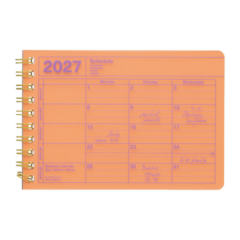 2027 Notebook Calendar XS