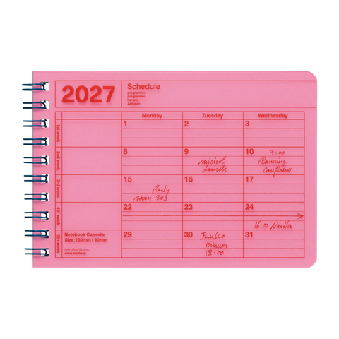 2027 Notebook Calendar XS