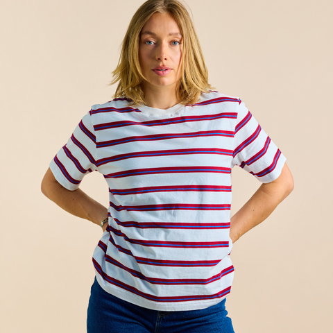 Stripy T-Shirt | Königsblau-Rot