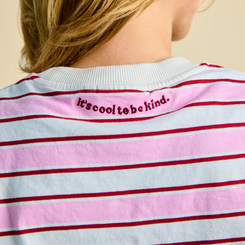 Stripy T-Shirt | Weiß-Pink
