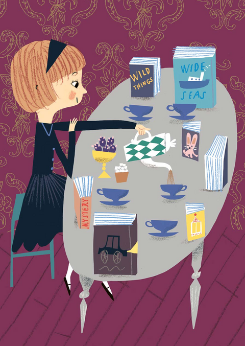 Postkarte Tea Party