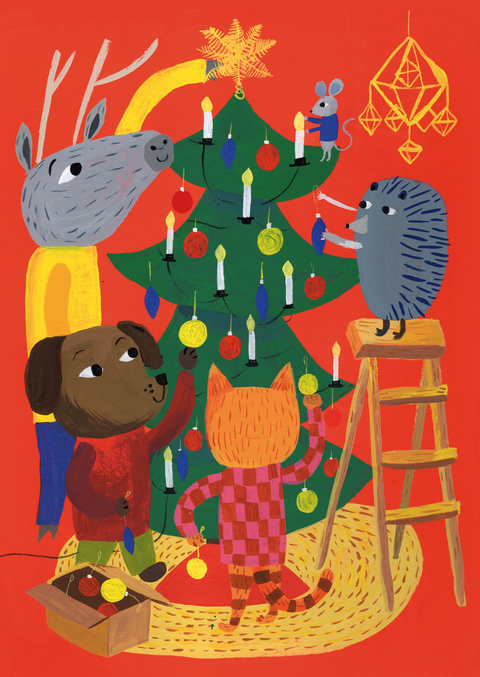 Postkarte Koristelijat / Weihnachtsbaum