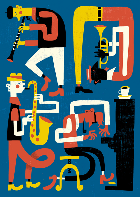 Postkarte Jazz
