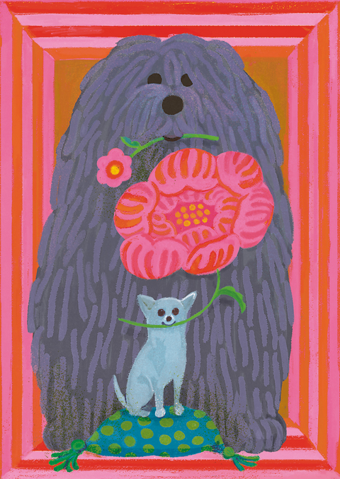 Postkarte Iso ja pieni / Valentine Dogs