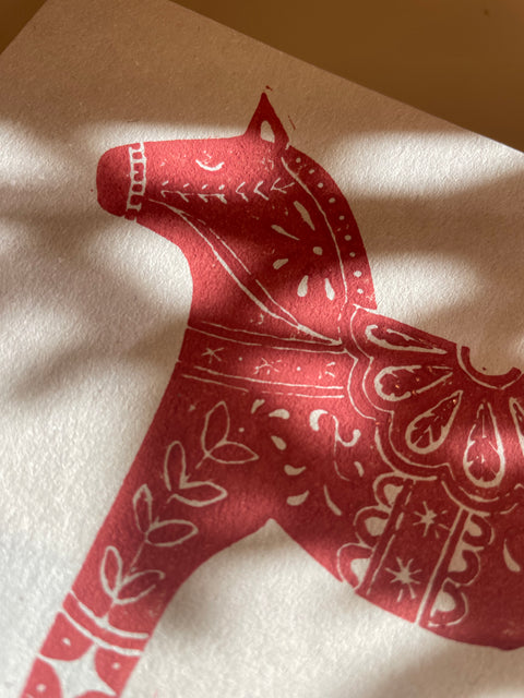 Dala Pferd / Linolschnitt