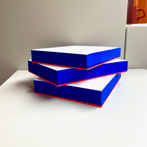 Notizblock  Farbschnitt Blau / Orange