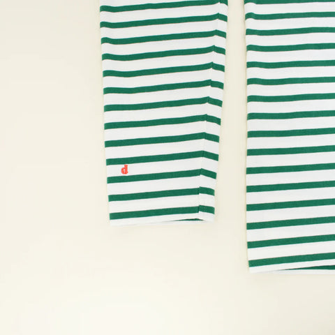 Stripy Langarmshirt | Grün/Weiß