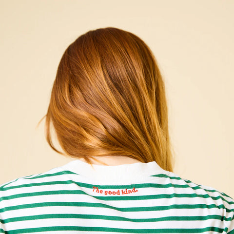 Stripy Langarmshirt | Grün/Weiß