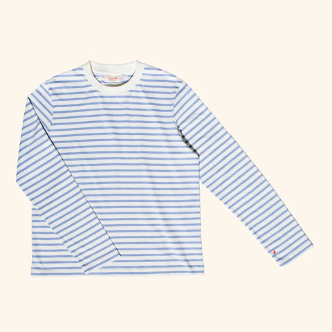 Stripy Langarmshirt | Eisblau/Offwhite