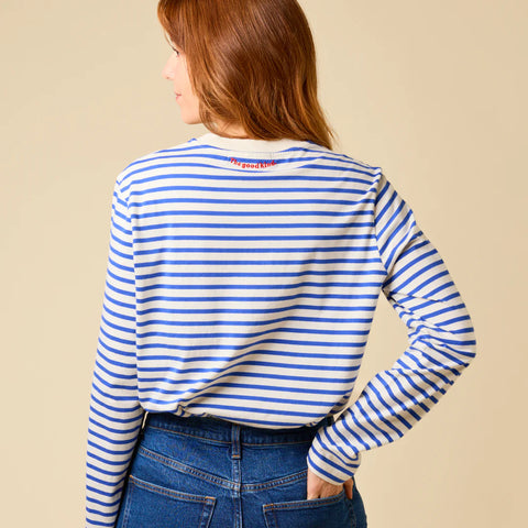 Stripy Langarmshirt | Königsblau/Offwhite