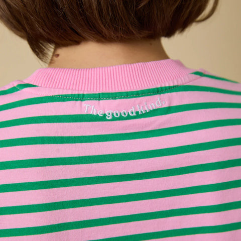 Stripy Langarmshirt | Pink/Grün