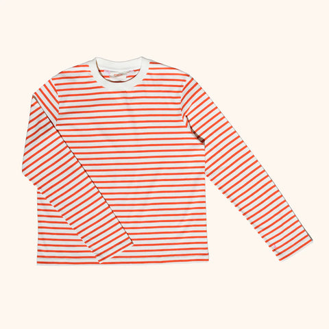 Stripy Langarmshirt | Rot/Offwhite
