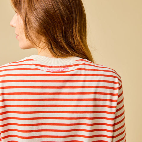 Stripy Langarmshirt | Rot/Offwhite